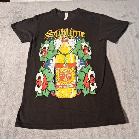 Sublime 40 Ounces To Freedom Long Beach CA Graphic Tee Black Size Small Black - Picture 1 of 6